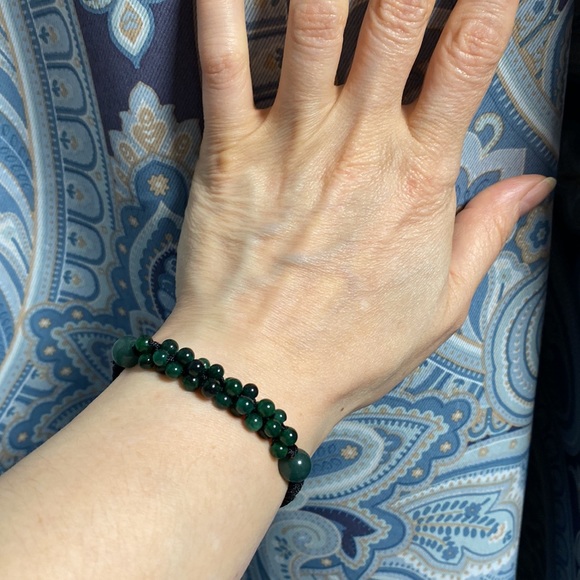 Jade Gemstone Handmade Adjustable Macrame Bracelet - Picture 12 of 15